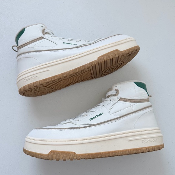 PRICE DROP Reebok Galaxy 11 Hi Top White Green Leather Sneakers Shoes Women’s 10 - Picture 6 of 14
